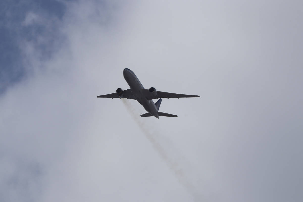 This Saturday, Feb. 20, 2021 photo provided by Hayden Smith shows United Airlines Flight 328 ap ...