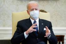 President Joe Biden meets with business leaders to discuss a coronavirus relief package in the ...