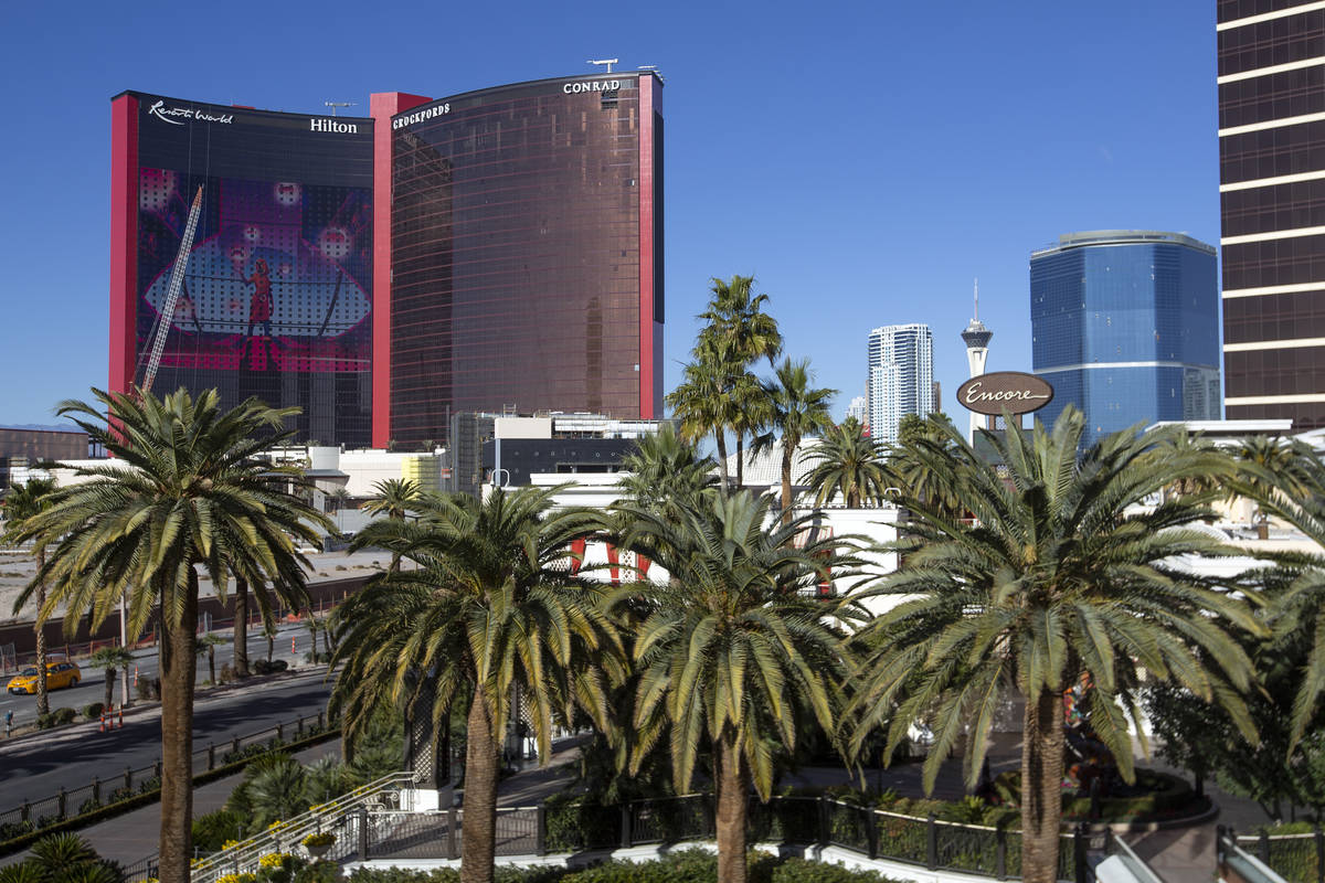 In this Feb. 5, 2021, file photo, Resorts World is under construction in Las Vegas. (Ellen Schm ...