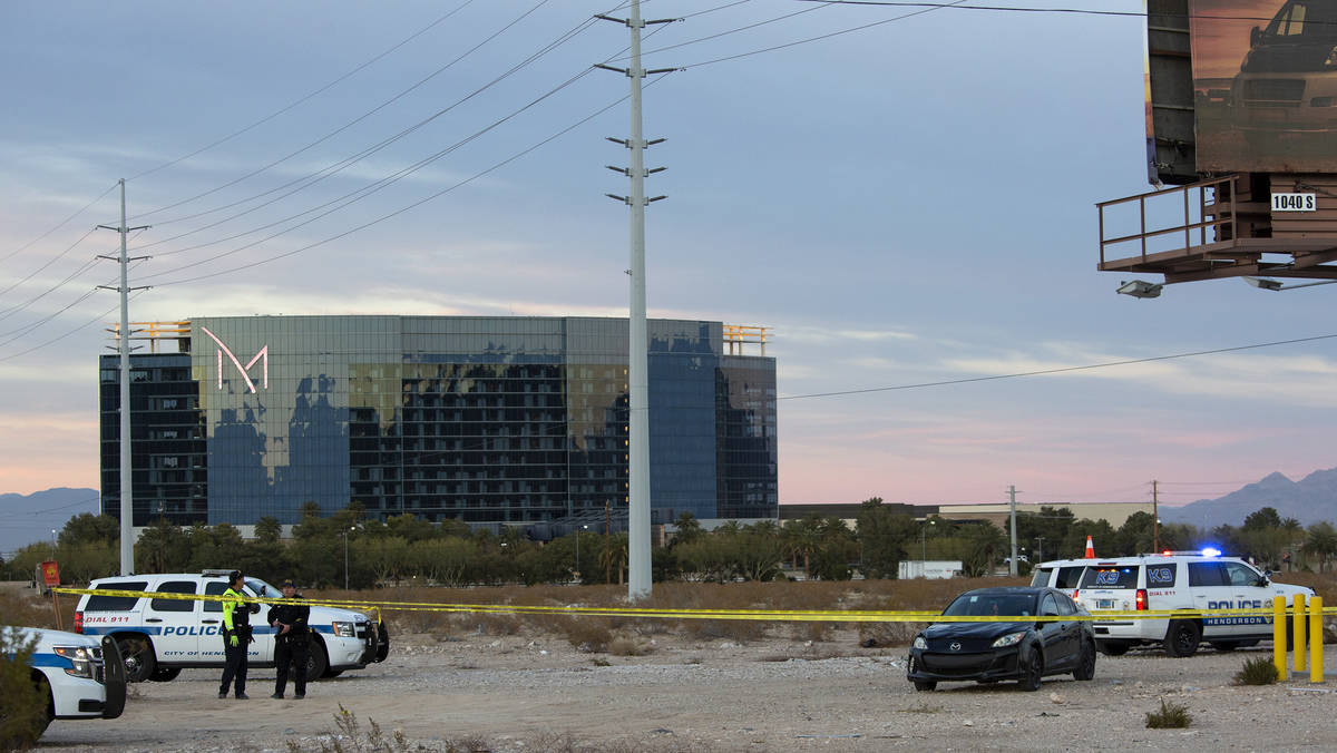 Henderson police investigate the scene of a fatal attempted car jacking on Tuesday, Feb. 23, 20 ...