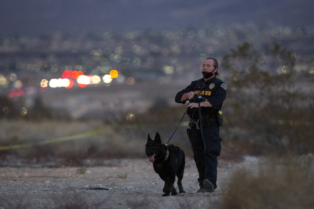 Henderson police investigate the scene of a fatal attempted car jacking on Tuesday, Feb. 23, 20 ...