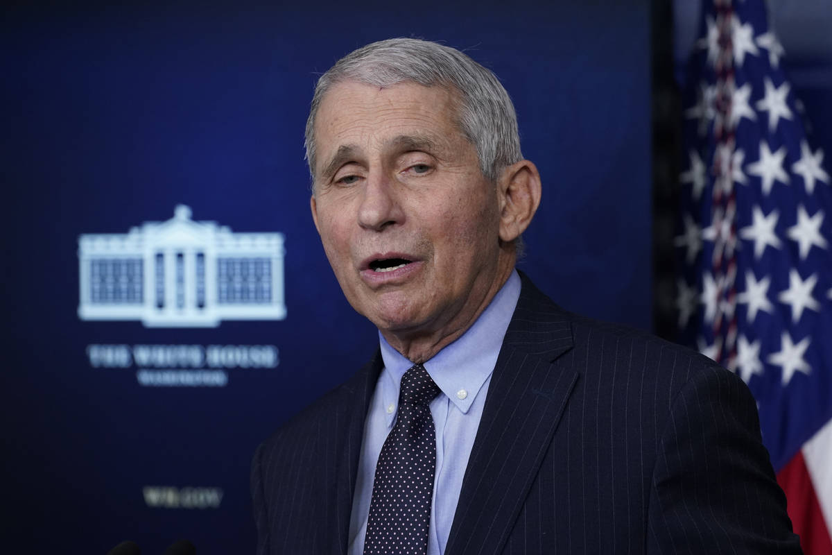 In this Jan. 21, 2021, file photo, Dr. Anthony Fauci, director of the National Institute of All ...
