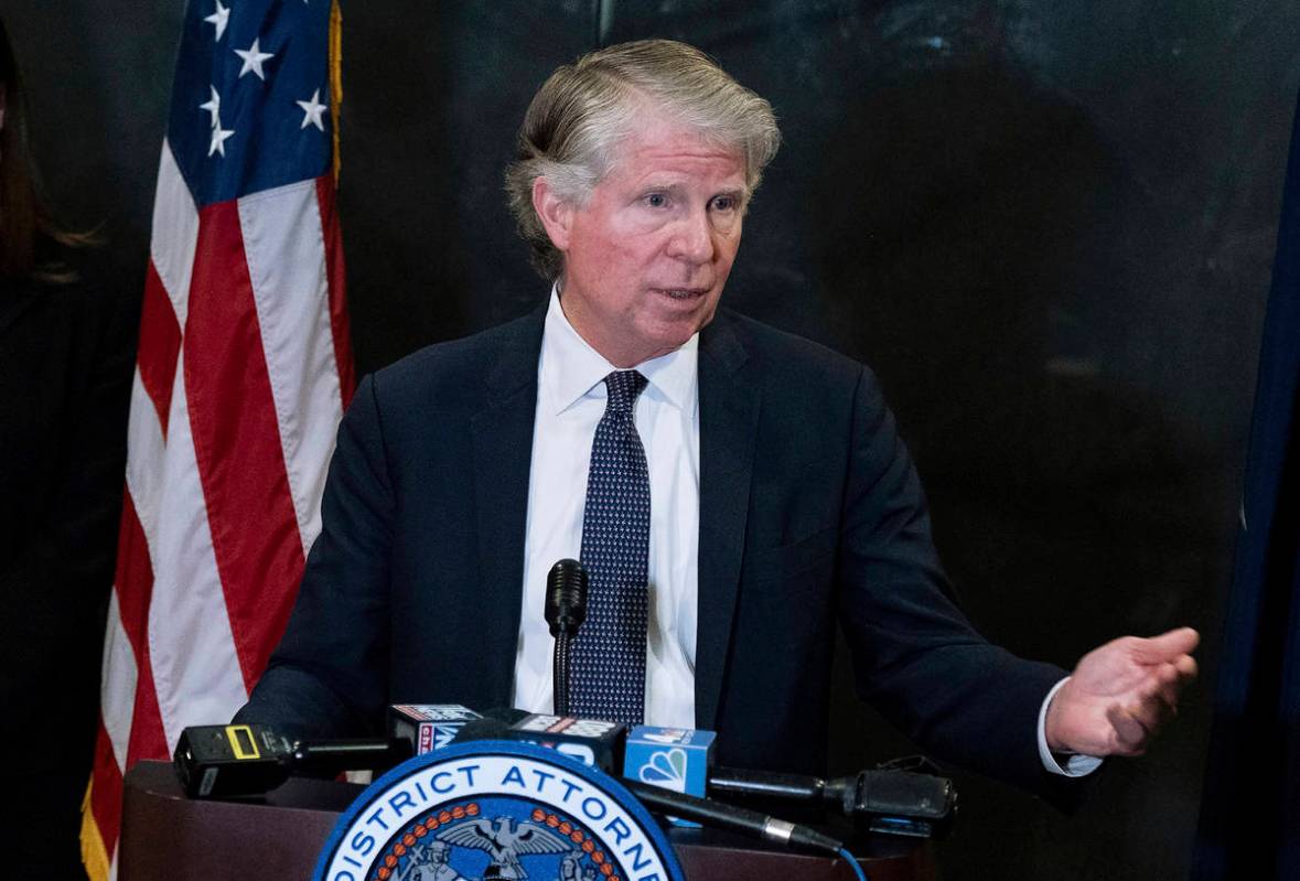 In this Feb. 24, 2020, file photo, Manhattan District Attorney Cyrus Vance Jr., speaks at a new ...