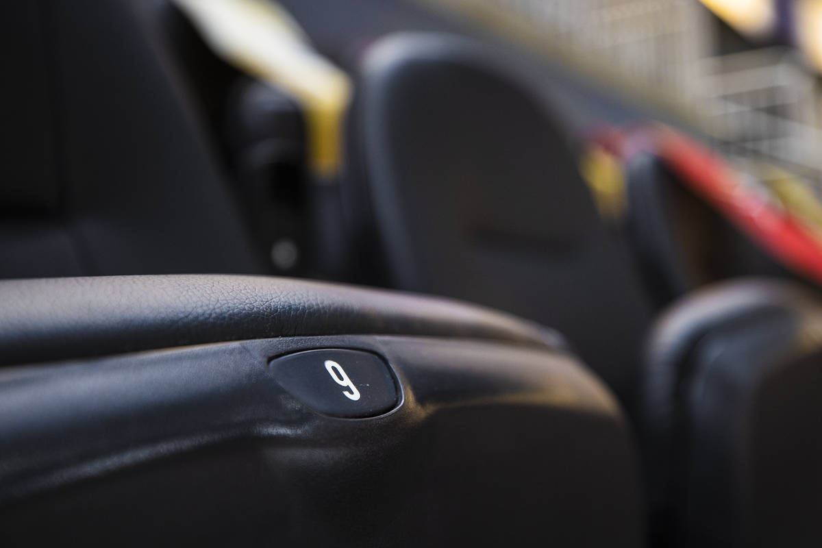 Socially distanced seats at T-Mobile Arena on Thursday, Feb. 25, 2021, in Las Vegas. The Golden ...