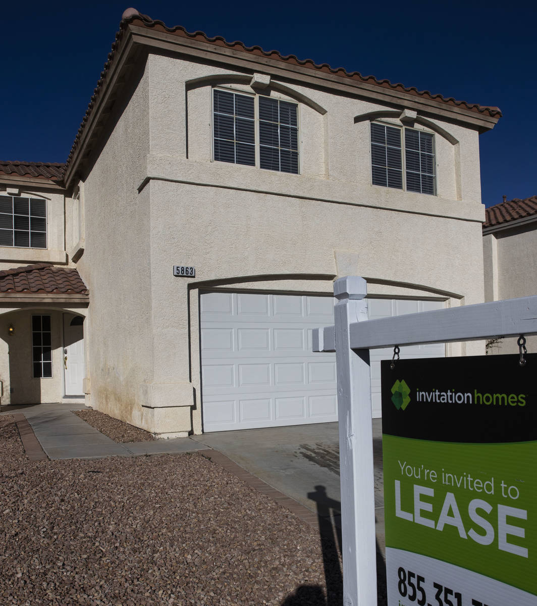 A house listed for rent by Invitation Homes at 5863 Tarpon Glade Court is seen, on Friday, Feb. ...