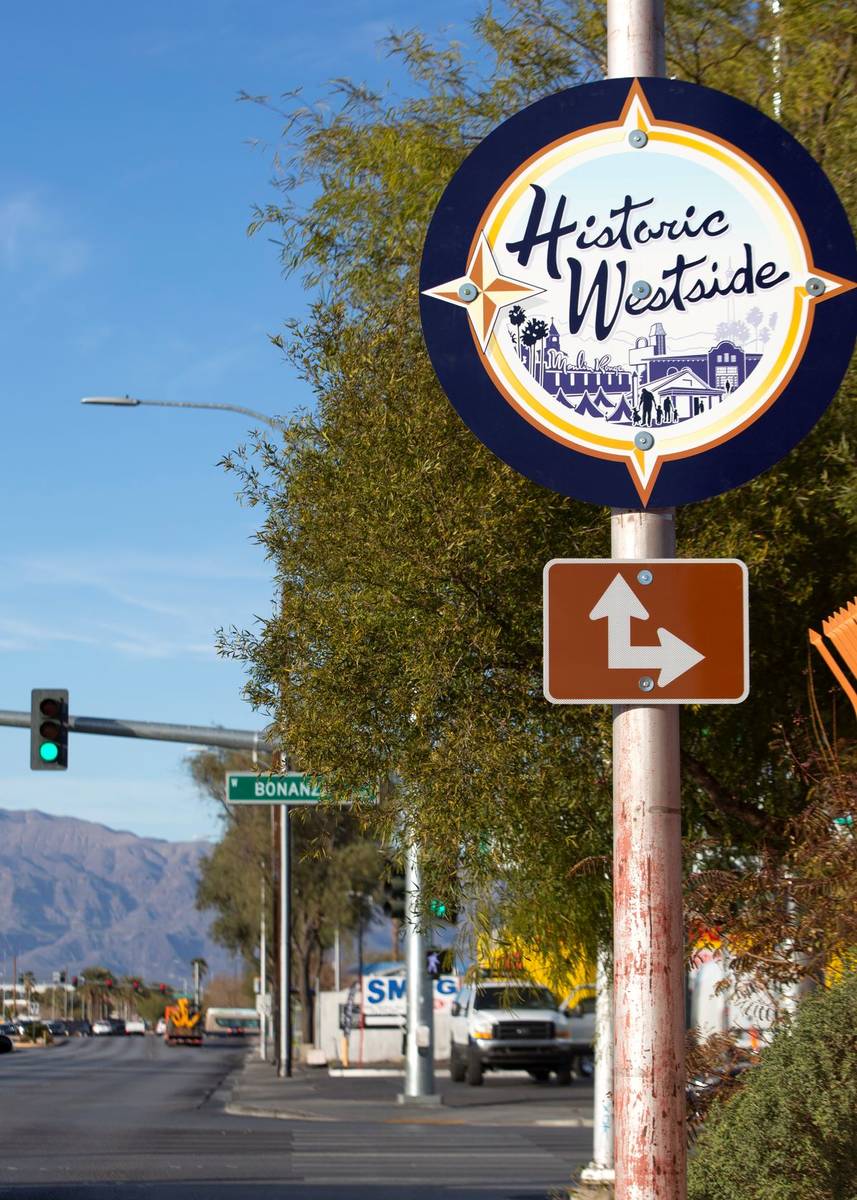 Signs marking the "Historic Westside" are present on Martin Luther King Boulevard near US95 on ...