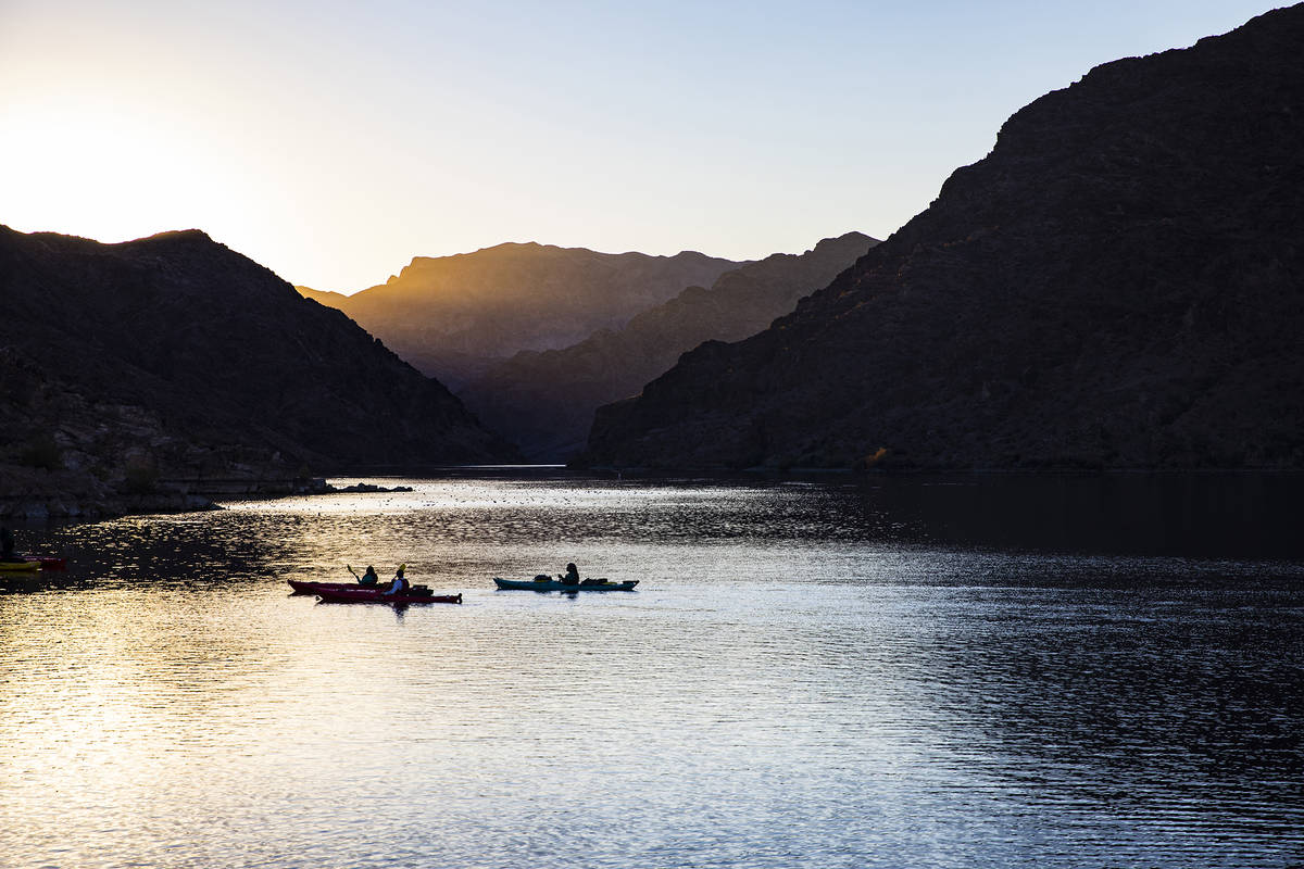 From Hoover Dam, paddlers may follow the Black Canyon Water Trail downstream for 12 miles. An e ...