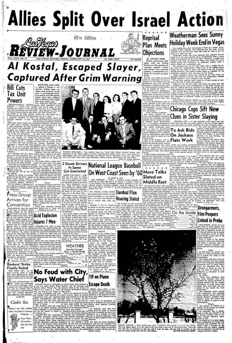 Las Vegas history shown in news pages over decades Las Vegas Review-Journal image pic