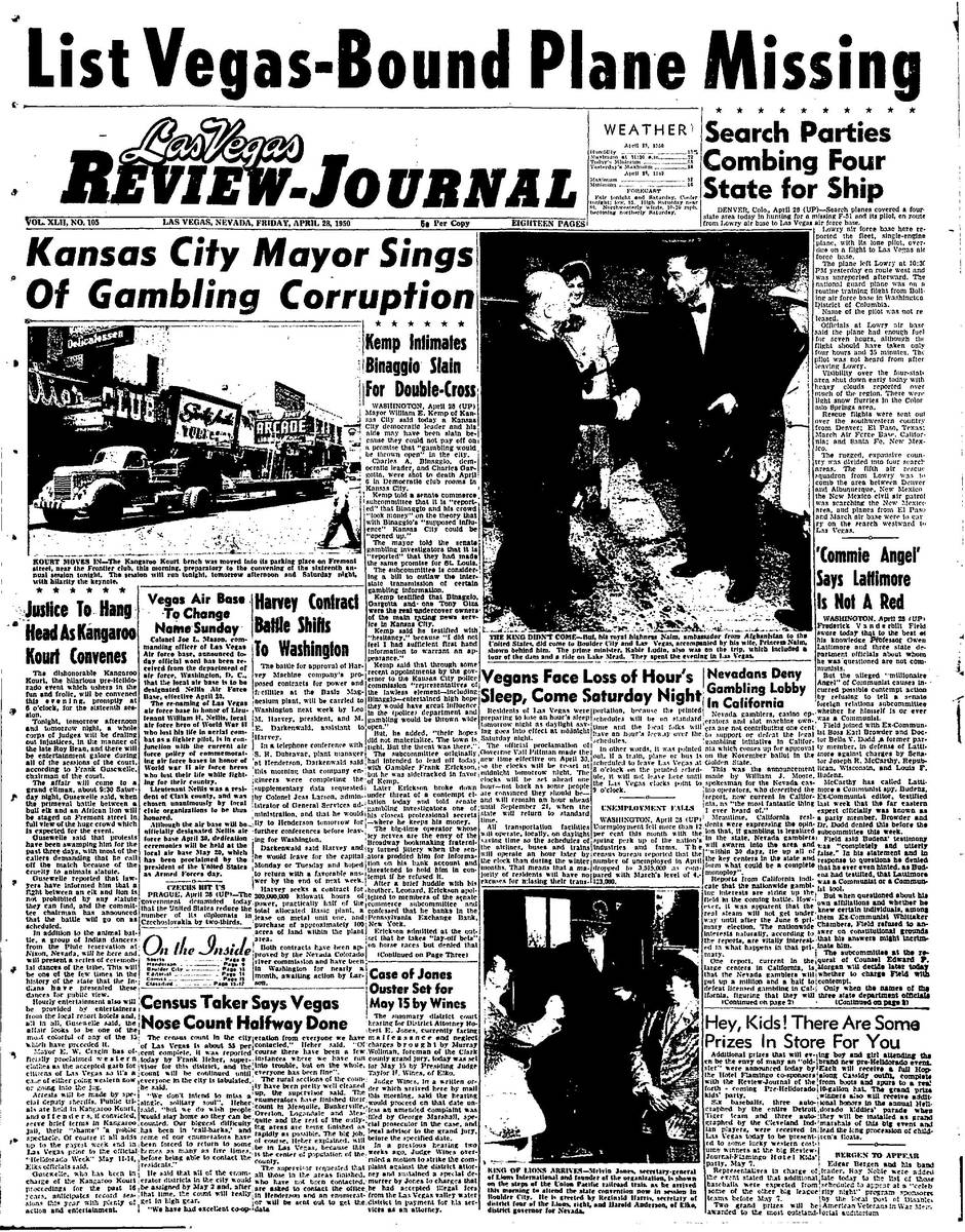 Las Vegas History Shown In News Pages Over Decades Las Vegas Review Journal