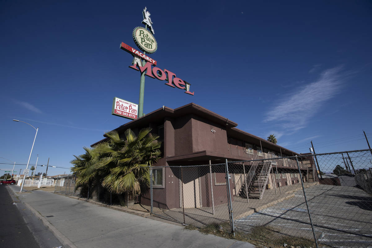 The property at 110 N. 13th St., owned by late Tony Hsieh, in Las Vegas, on Friday, Feb. 19, 20 ...