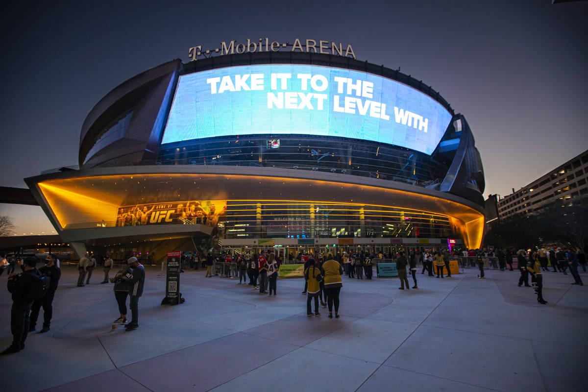 Fans arrive for the first Golden Knights game with fans allowed to return since the start of th ...