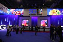 The Scientific Games Corp. booth at the 2019 Global Gaming Expo at the Sands Expo and Conventio ...