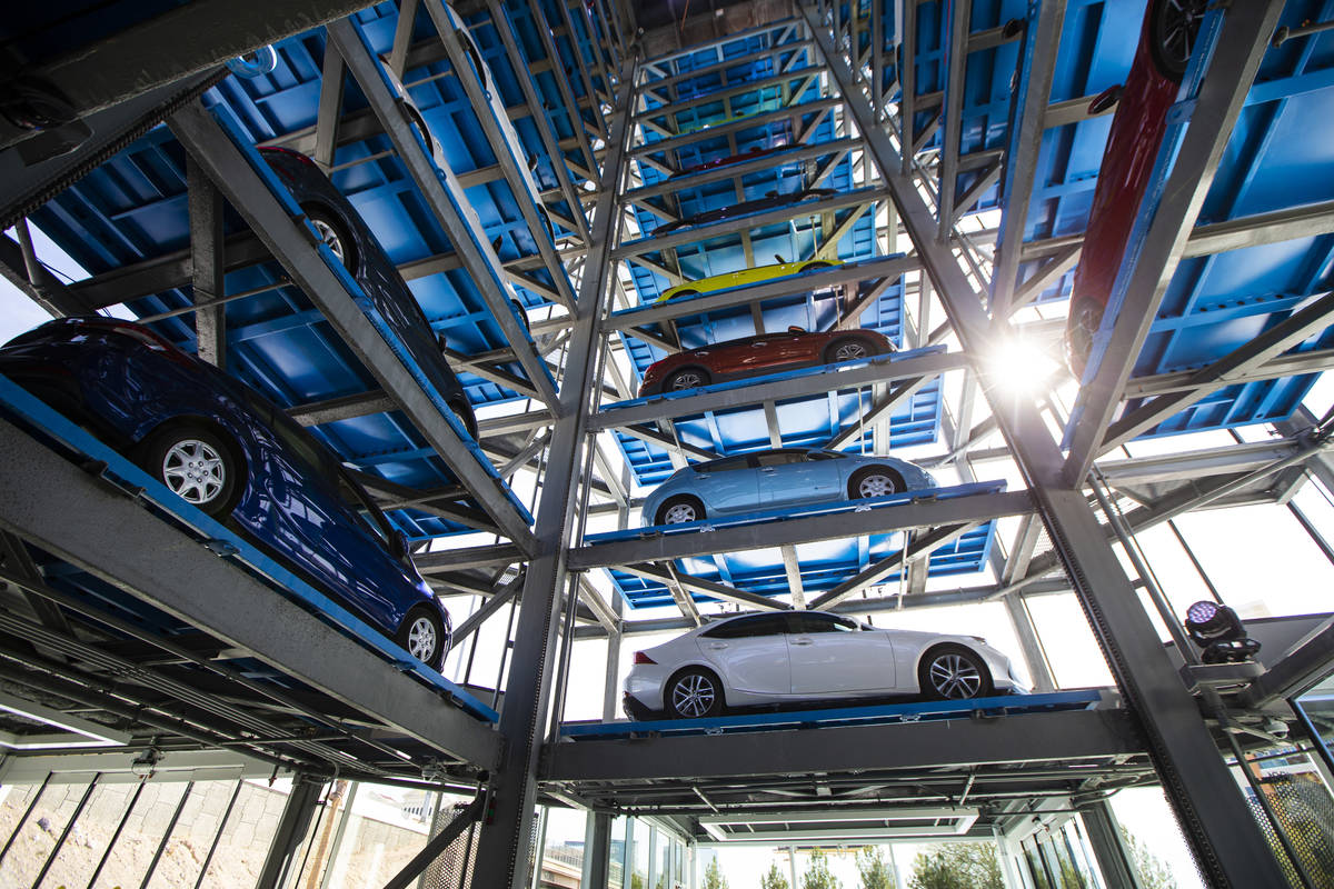 An interior view at Carvana, a fullyautomated, coinoperated car vending machine, in Las Vegas