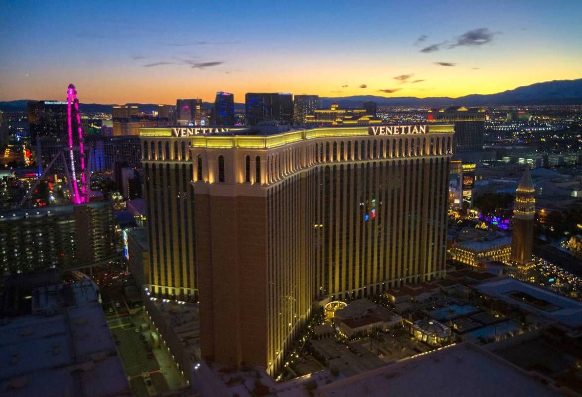 This Dec. 31, 2019, file photo shows The Venetian on the Las Vegas Strip. (Benjamin Hager/Las V ...