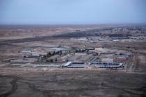 FILE - This Dec. 29, 2019, aerial file photo taken from a helicopter shows Ain al-Asad air bas ...