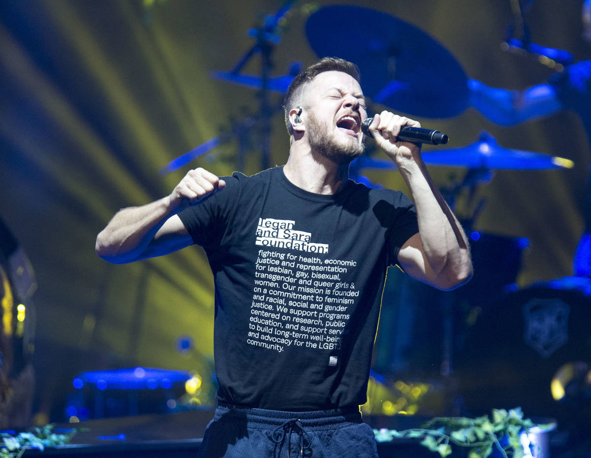 Imagine Dragons frontman Dan Reynolds performs during a 2018 show at The Chelsea at the Cosmopo ...