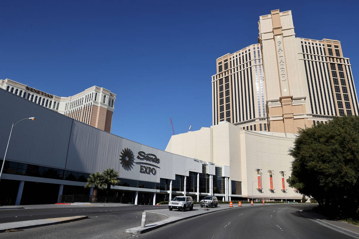 The Venetian, Sands Expo and Palazzo on the Strip in Las Vegas Wednesday, March 3, 2021. Las Ve ...