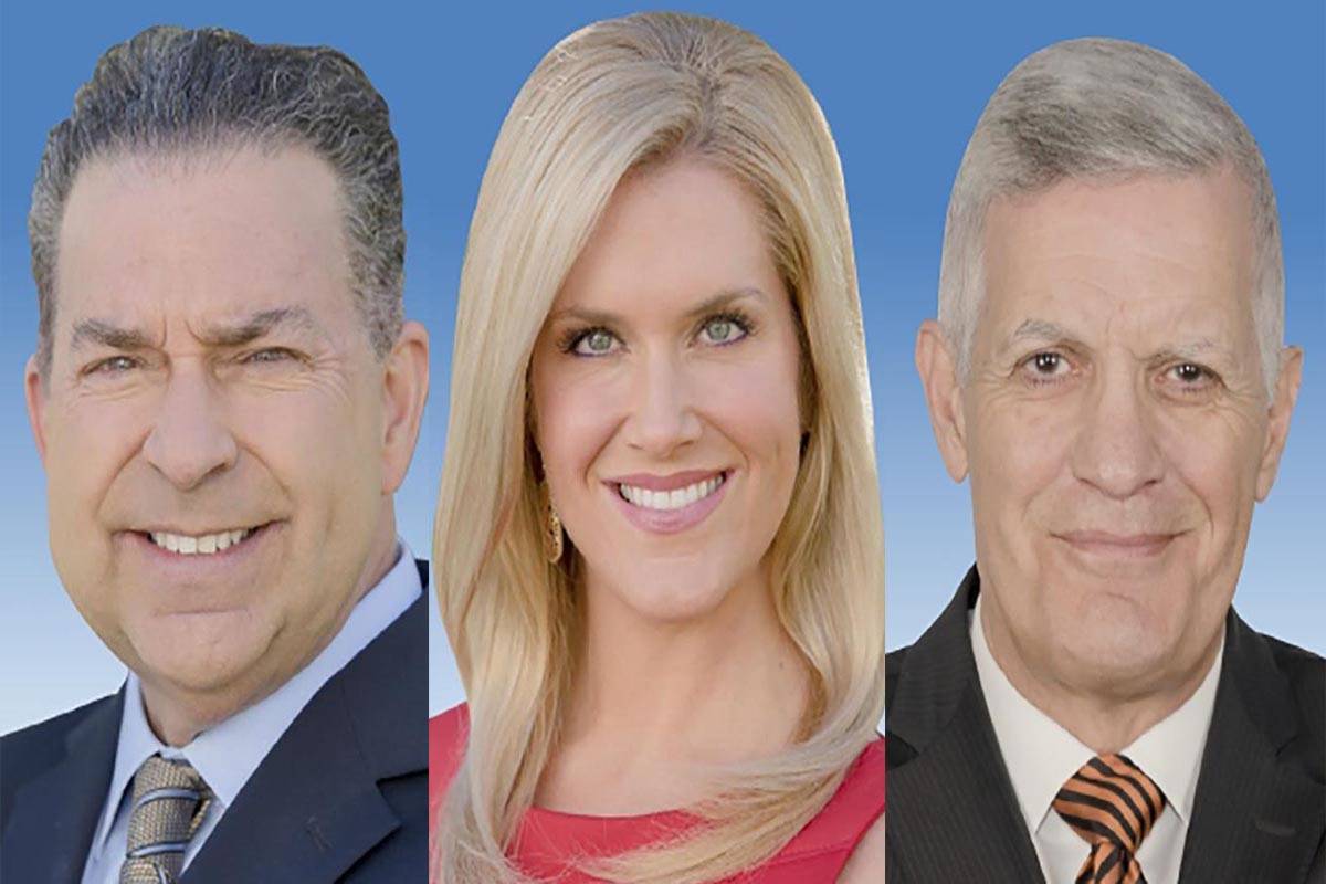 Gerard Ramalo, from left, Heather Mills and Jerry Brown were three of four KSNV-News 3 on-air p ...