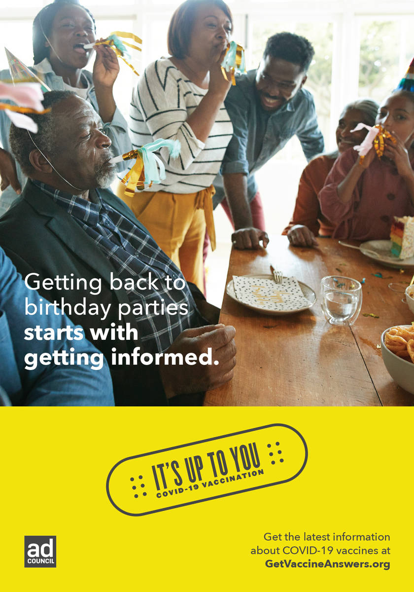 A public service ad from the Ad Council stresses the social benefits of COVID-19 vaccination. ( ...