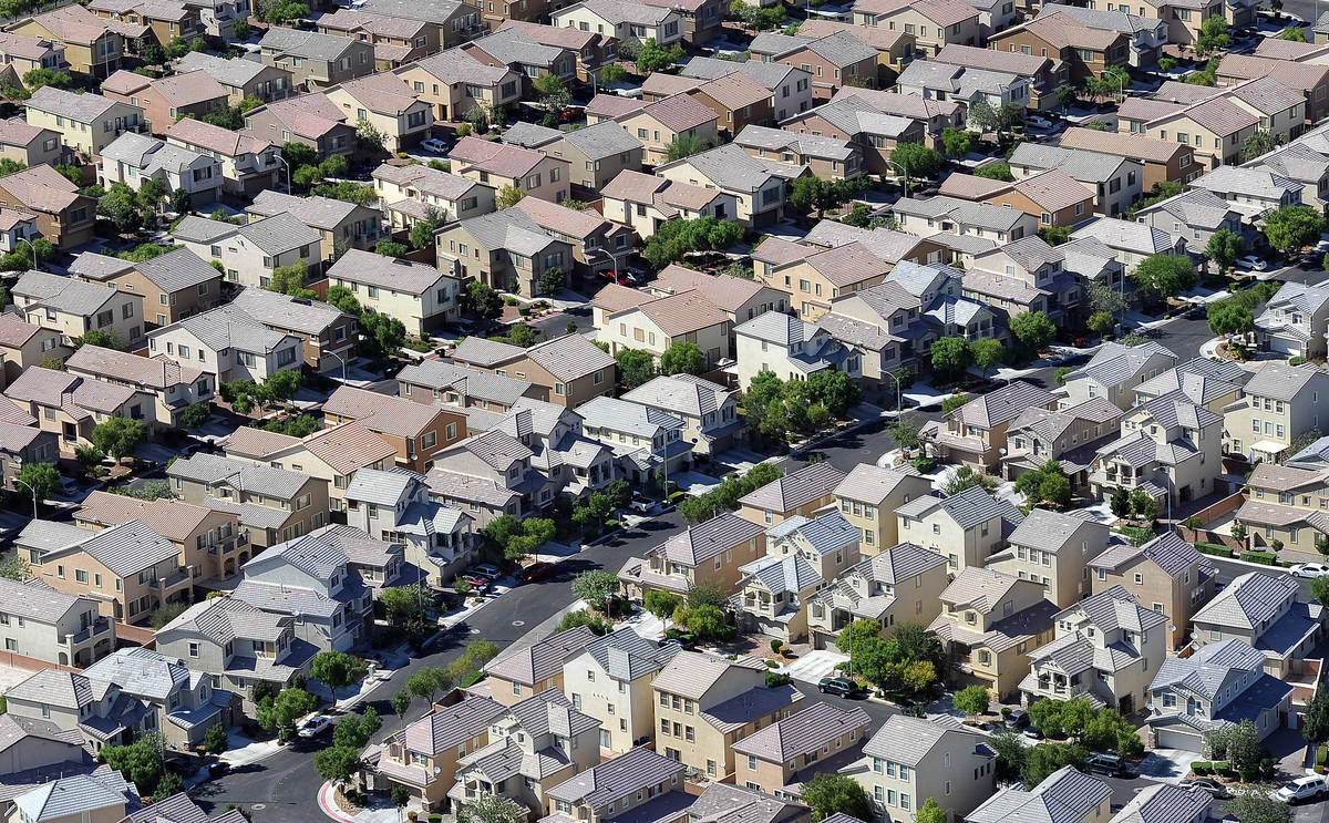 An aerial view of a residential community. (David Becker/Las Vegas Review-Journal)