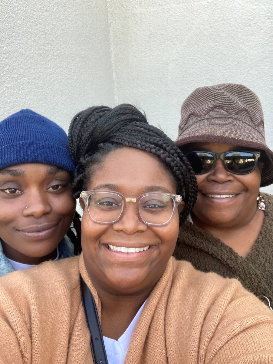 Sisters Dana Jackson (left) and Iris Alexander (center) are pictured with their mother, Gwendol ...
