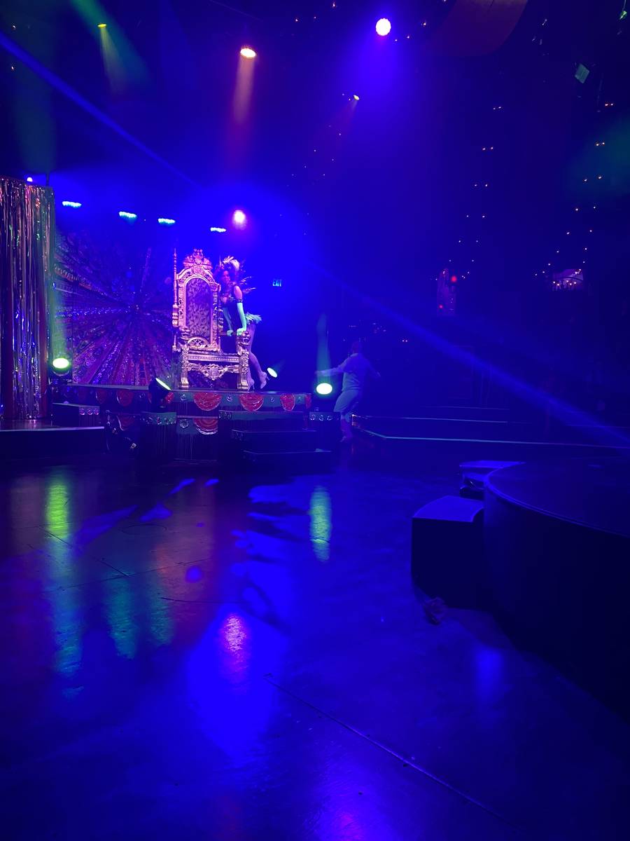 The Spiegeltent stage setup is shown in the return of “Absinthe” at