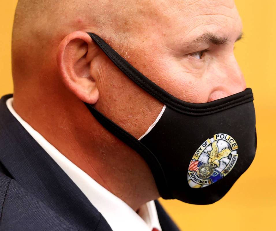 Detective Michael Condratovich testifies during a fact-finding review at the Clark County Clark ...
