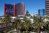 In this Feb. 5, 2021, file photo, Resorts World is under construction in Las Vegas. (Ellen Schm ...