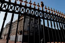 A view of Buckingham Palace, in London, Tuesday, March 9, 2021. Britain's royal family is absor ...