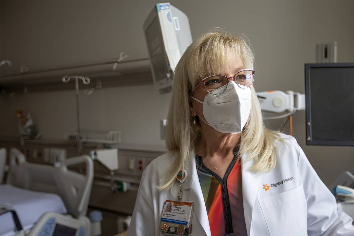 Veneta Lepera, a registered nurse and manager of the palliative care in-patient program at Dign ...