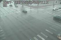 Water at the intersection of South Arville Street and West Tropicana Avenue about 6:30 a.m. Fri ...