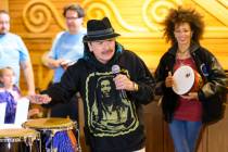 Carlos Santana and Cindy Blackman Santana appear at Discovery Children's Museum as part of the ...