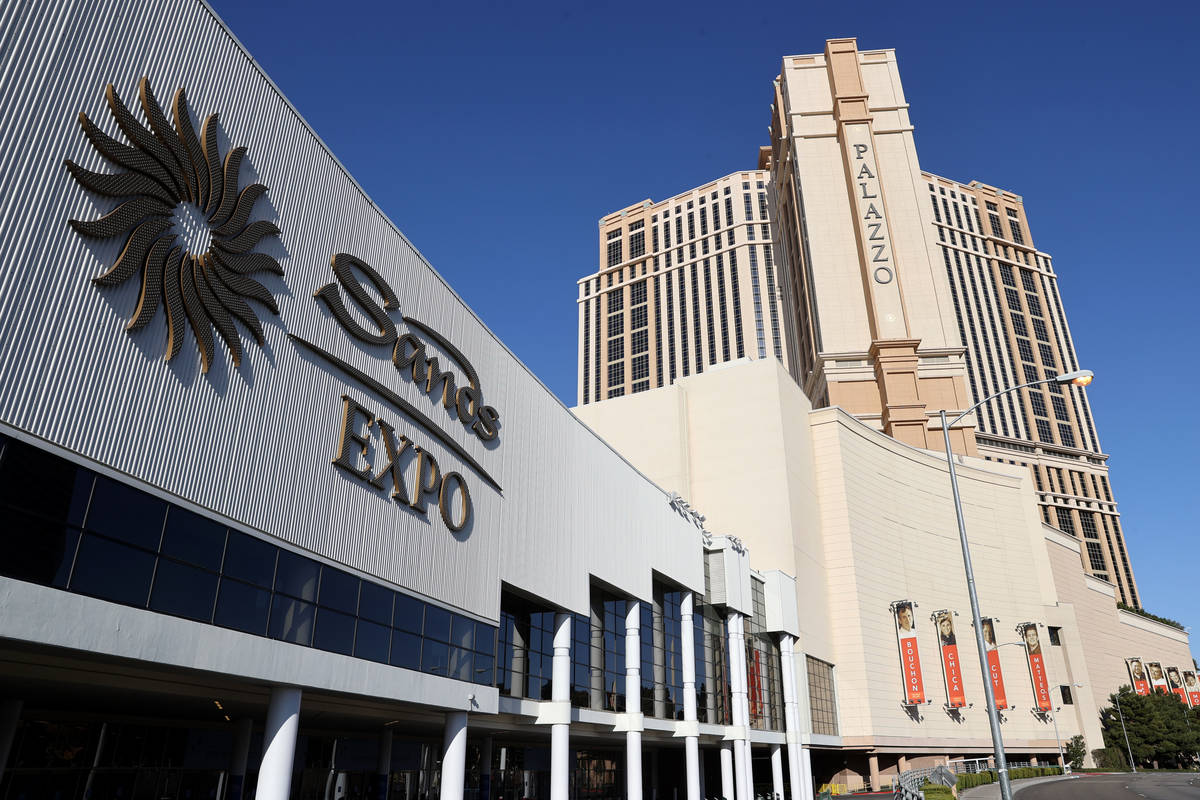 Sands Expo and Palazzo on the Strip in Las Vegas Wednesday, March 3, 2021. (K.M. Cannon/Las Veg ...