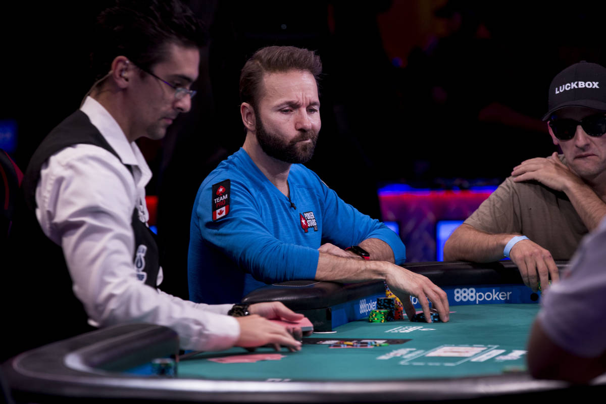 Daniel Negreanu plays in the World Series of Poker $10,000 no-limit hold 'em Main Event at the ...