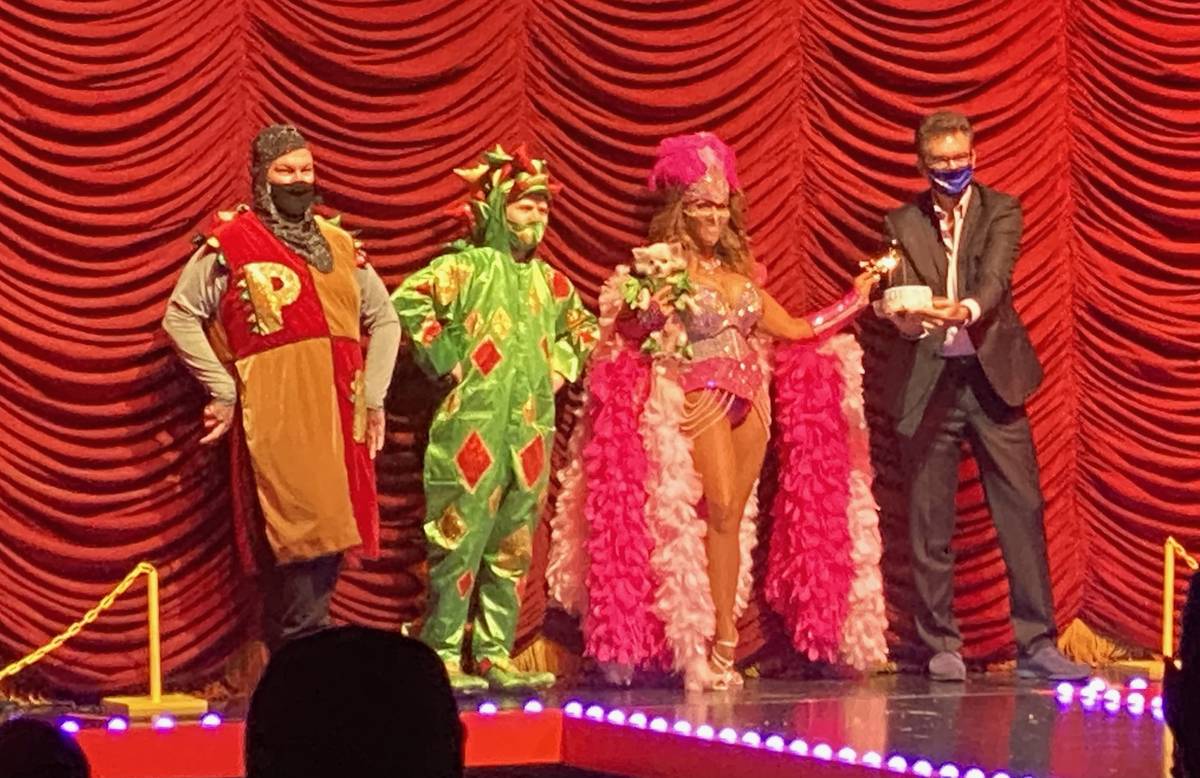Piff the Magic Dragon and crew. (John Katsilometes/Las Vegas Review-Journal) @JohnnyKats