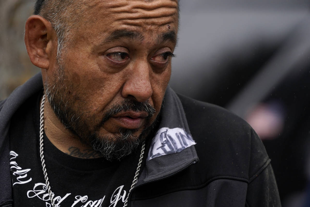 Esteban Hernandez looks on at the scene of a deadly accident Monday, March 15, 2021, in San Die ...