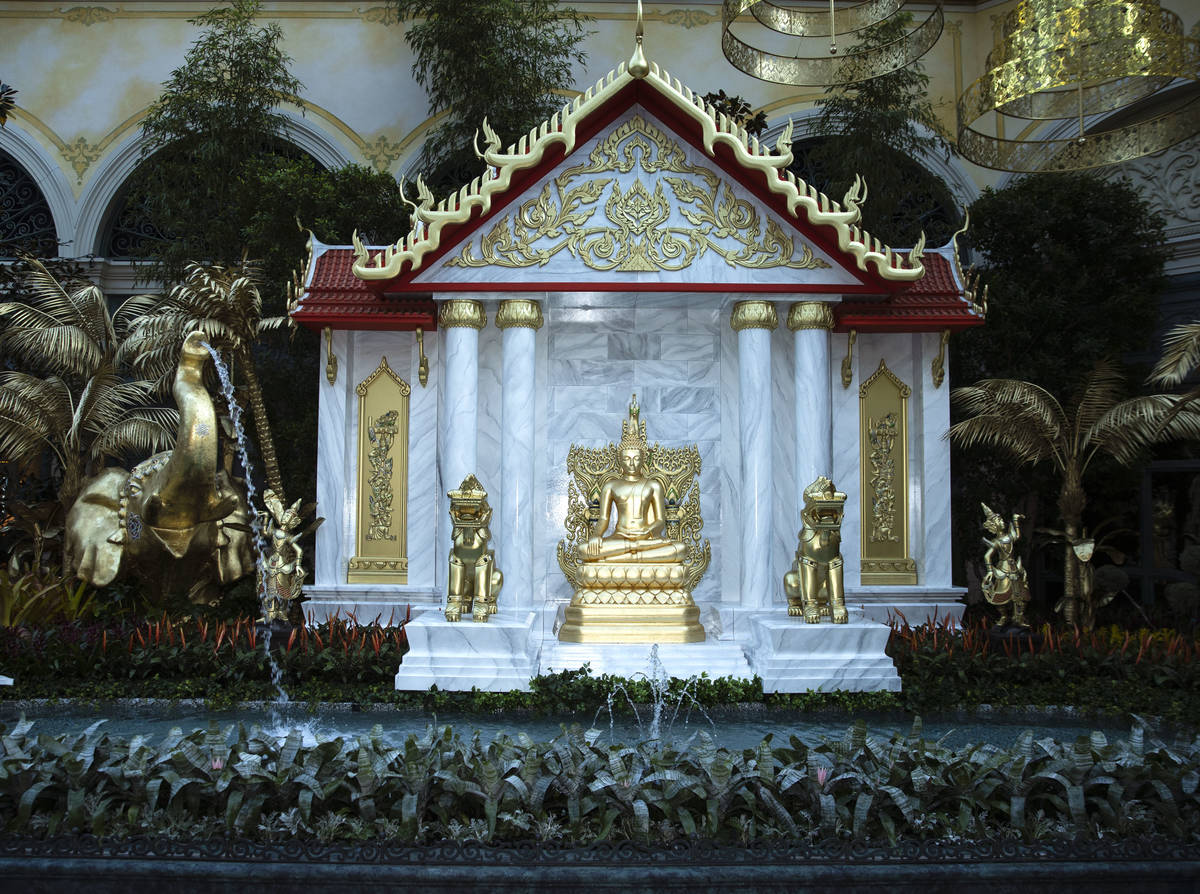 The Bellagio Conservatory, honors the Water Festival, a springtime celebration in Thailand on M ...