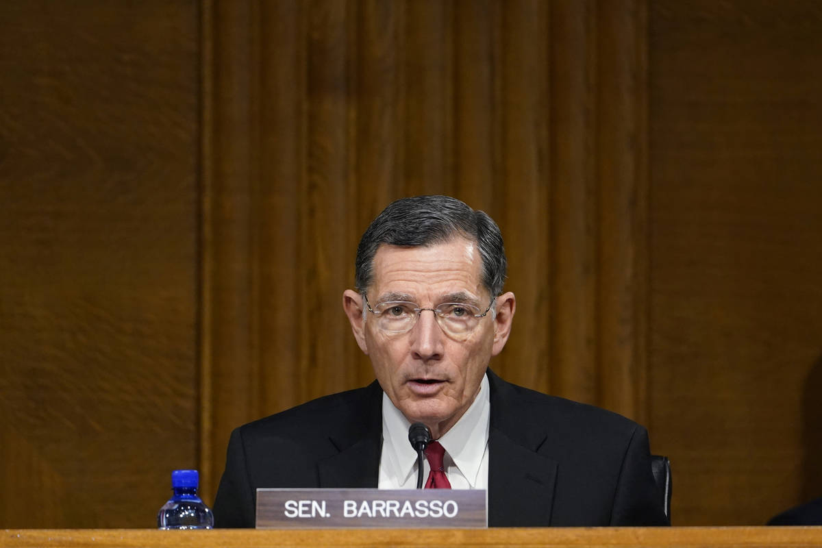 Sen. John Barrasso, R-Wyo., speaks during a Senate Energy and Natural Resources Committee heari ...