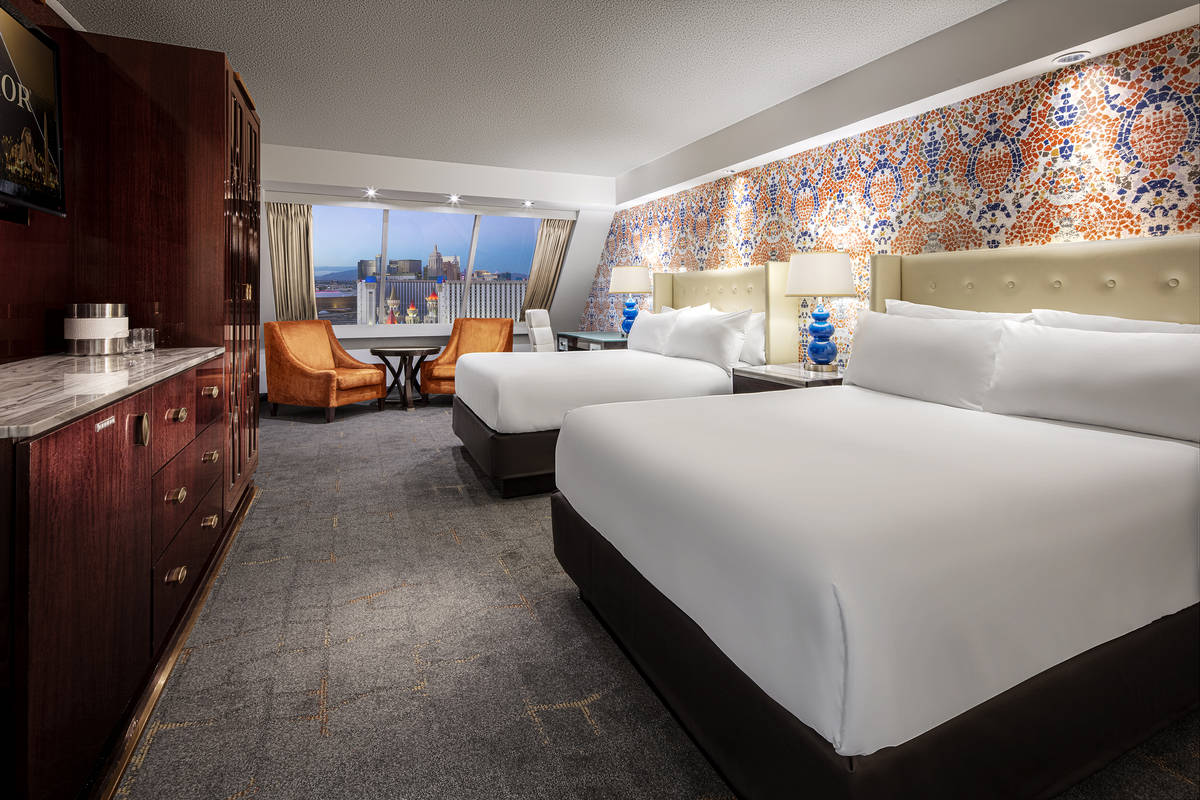 A remodeled bedroom inside the Luxor. (Courtesy, MGM Resorts International)