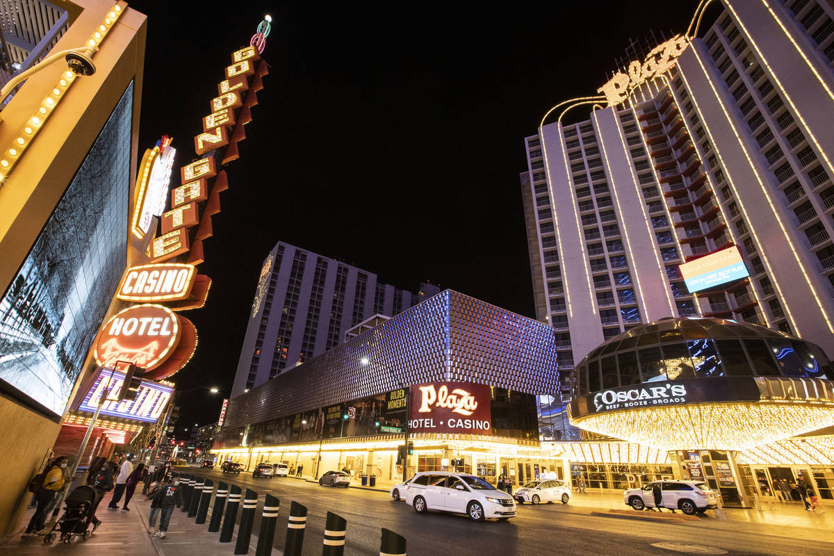 The Golden Gate hotel-casino in Las Vegas, on Tuesday, March 16, 2021. (Erik Verduzco/Las Vegas ...
