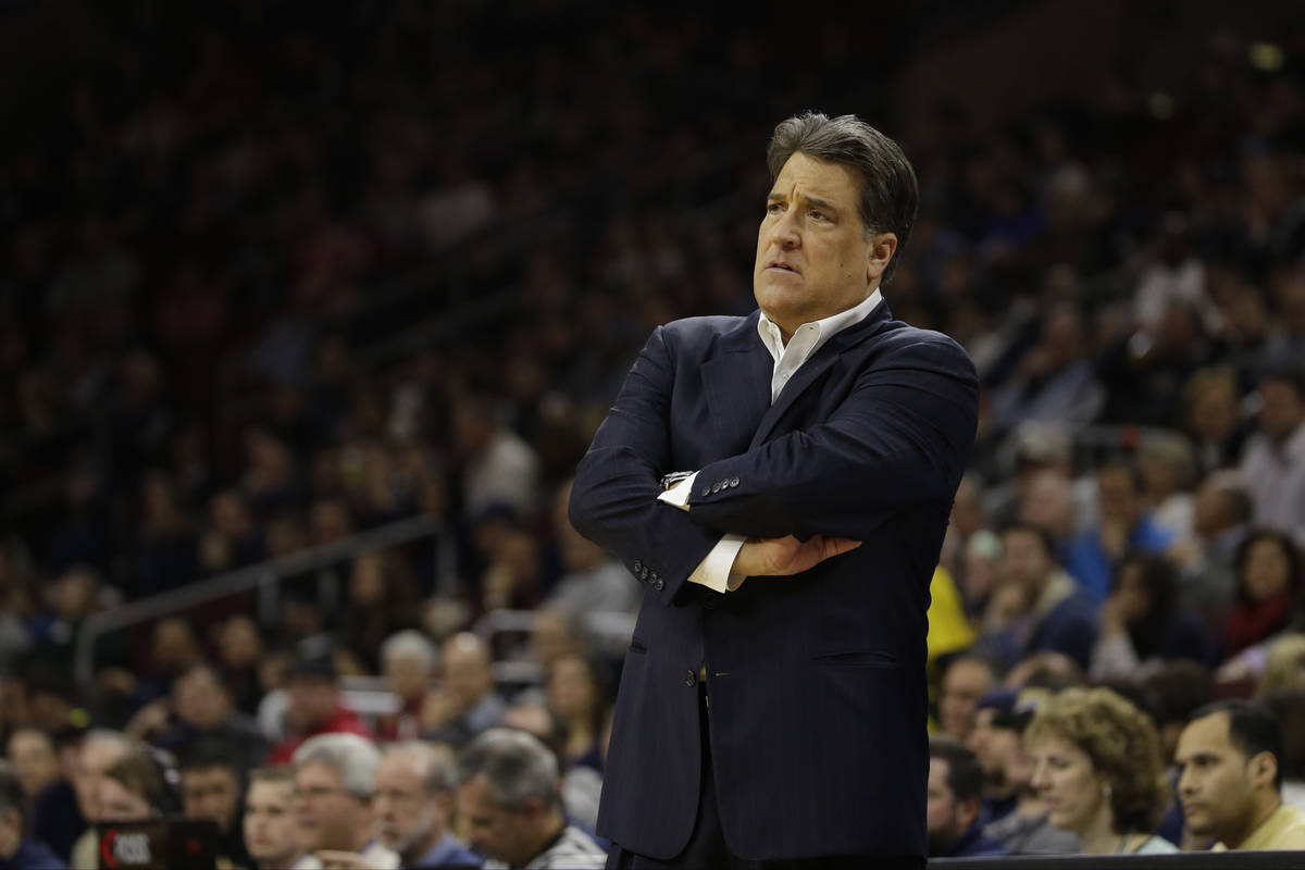 St. John's head coach Steve Lavin in action during an NCAA college basketball game against Vill ...