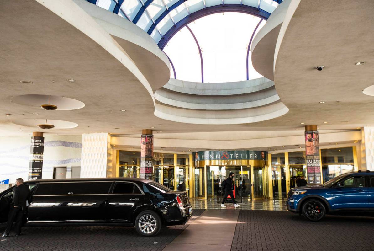 A man walks by in the valet area below the porte-cochere of the Rio, which is slated to undergo ...