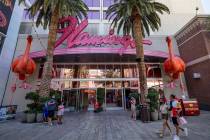 A view of the Flamingo on the Strip on Friday, Aug. 7, 2020, in Las Vegas. The Flamingo is one ...