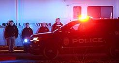 A procession of emergency vehicles leaves a King Soopers grocery store where authorities say mu ...