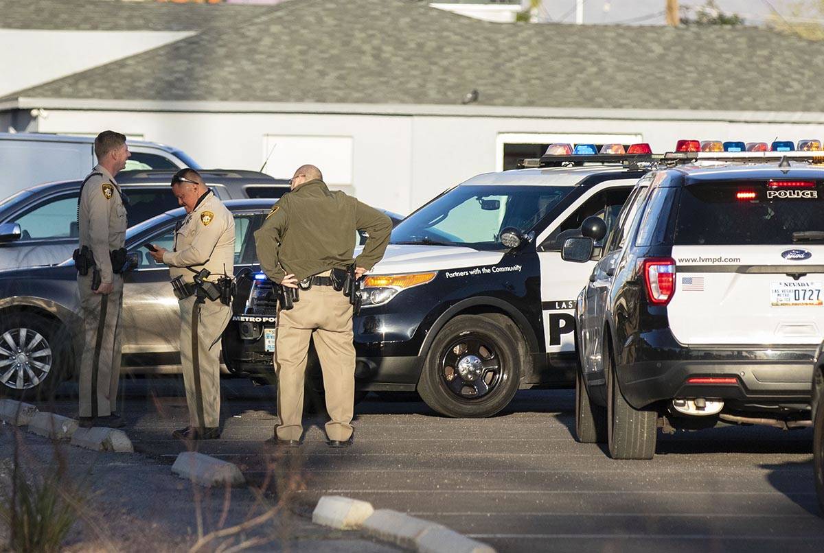 The Metropolitan Police Department investigastes a homicide on the 500 block of East Sahara Ave ...