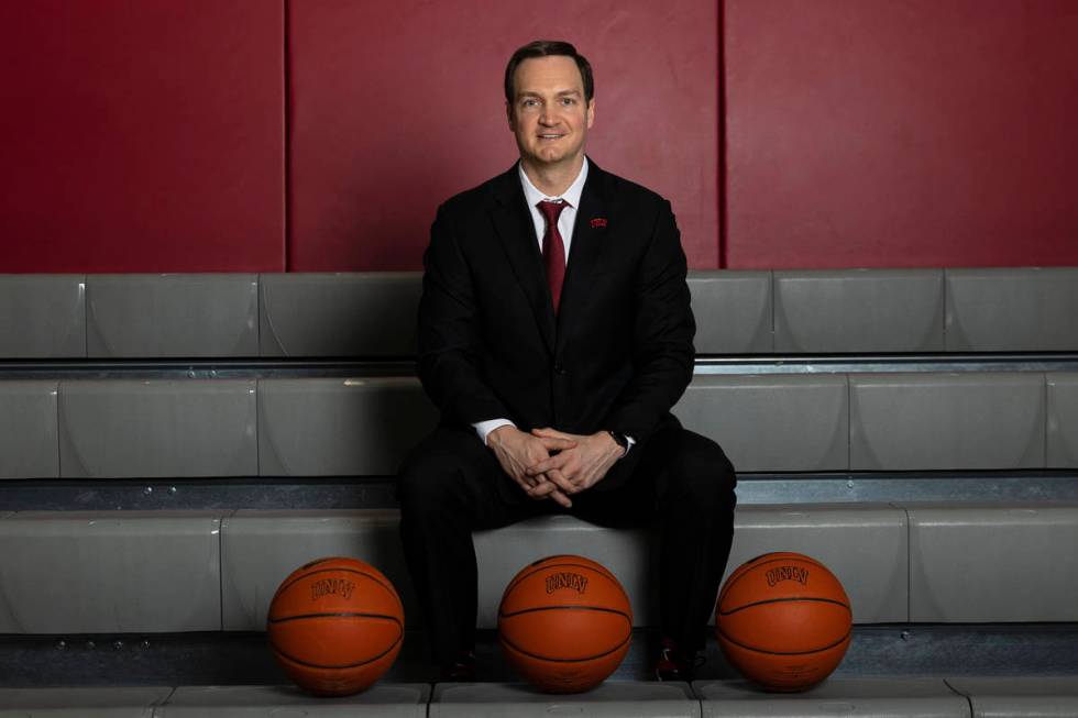 UNLV men's basketball coach Kevin Kruger poses for a photo on Friday, March 26, 2021, in Las Ve ...