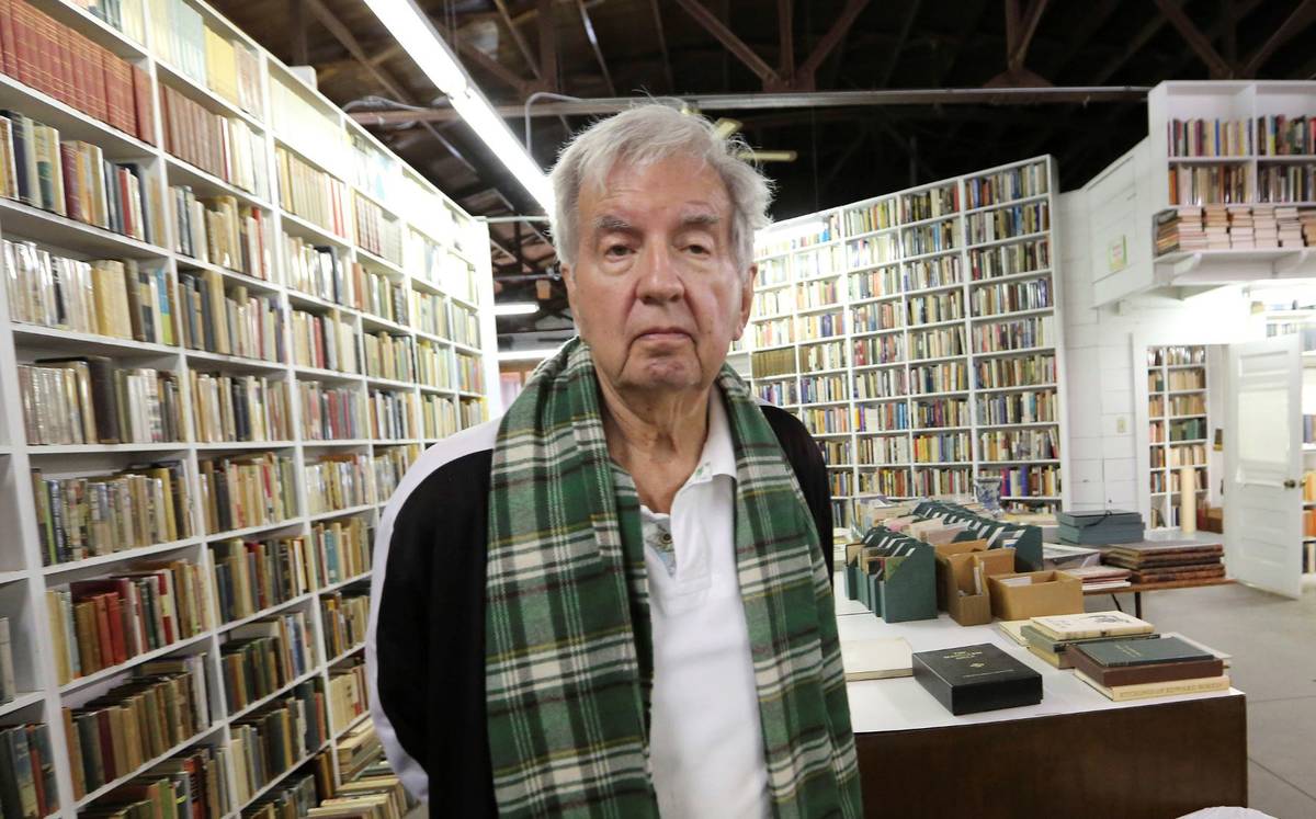 Larry McMurtry poses at his book store in Archer City, Texas, in 2014. (AP Photo/LM Otero)