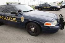 Clark County School District police cars. (Las Vegas Review-Journal)