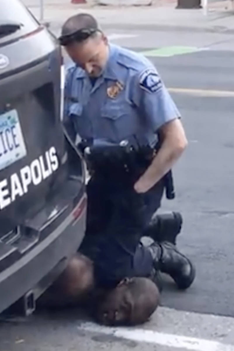 FILE - In this image from video provided by Darnella Frazier, Minneapolis Police Officer Derek ...