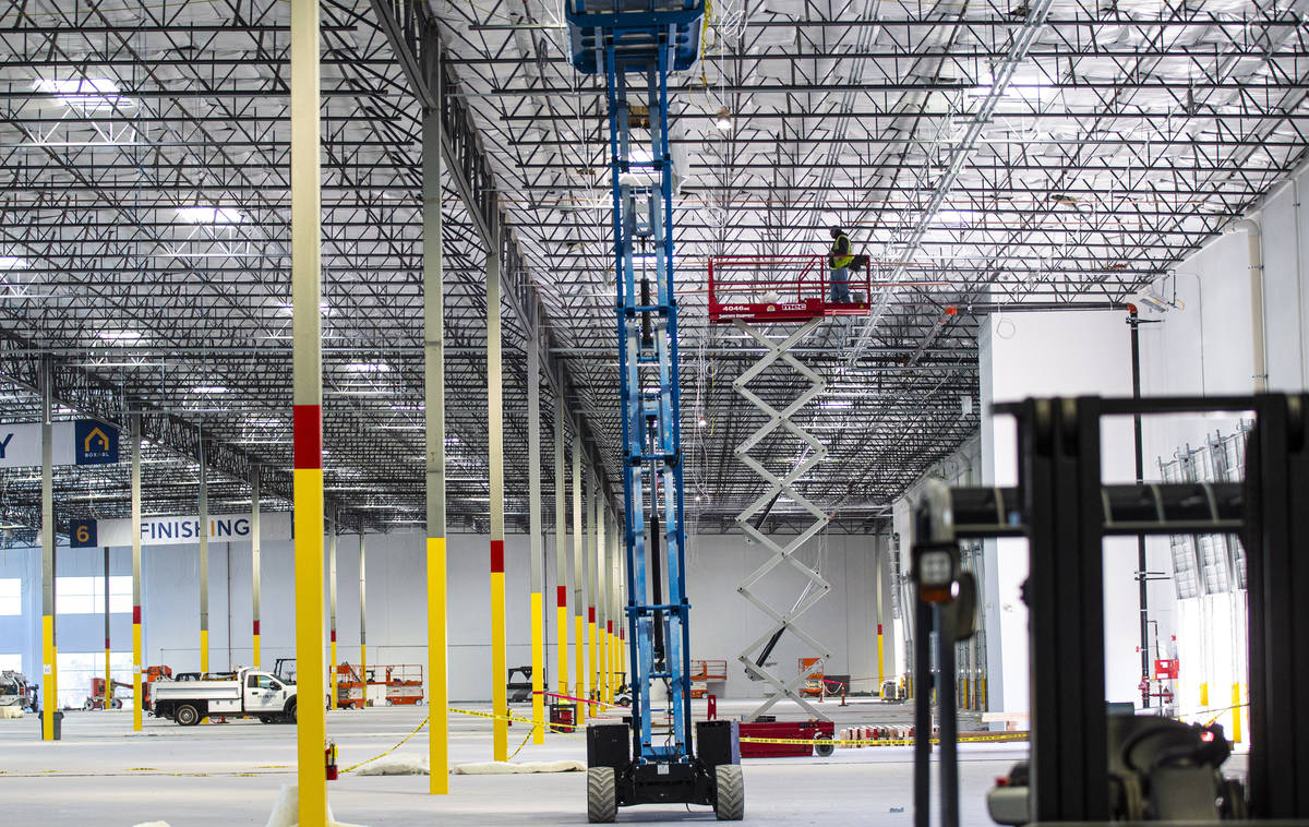 Construction continues at the Boxabl manufacturing facility in North Las Vegas on Wednesday, Ma ...